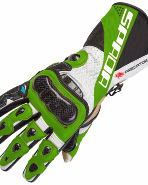 Spada Leather Gloves Predator II Black/Green - Size Large