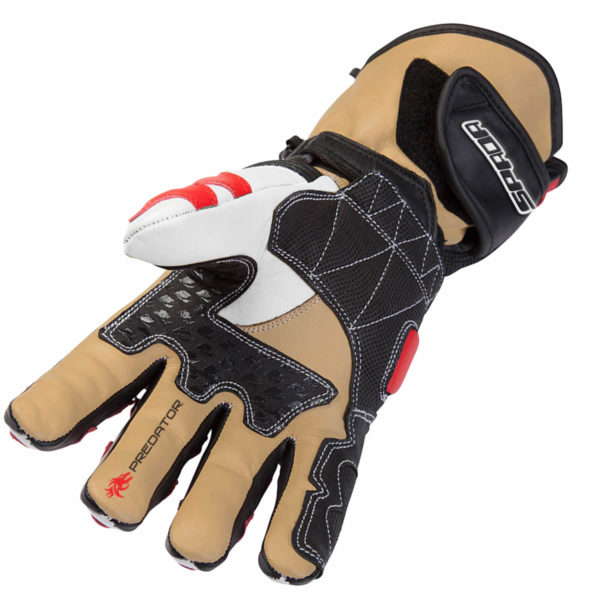 Spada Leather Gloves Predator II Black/Red - Size Large