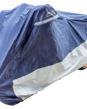 Bike It Deluxe Heavy Duty Rain Cover - Blue/Silver - XL Fits Up To 1200cc