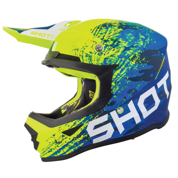 Shot Furious MX Helmet Counter Blue Neon Yellow Matt - Xtra Small