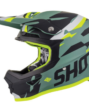 Shot Furious MX Helmet Score Kaki Neon Yellow Matt - Xtra Small