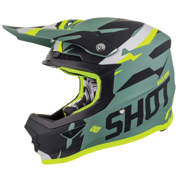 Shot Furious MX Helmet Score Kaki Neon Yellow Matt - Xtra Small