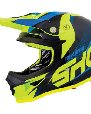 Shot Furious MX Helmet Ultimate Blue Neon Yellow Gloss - Small