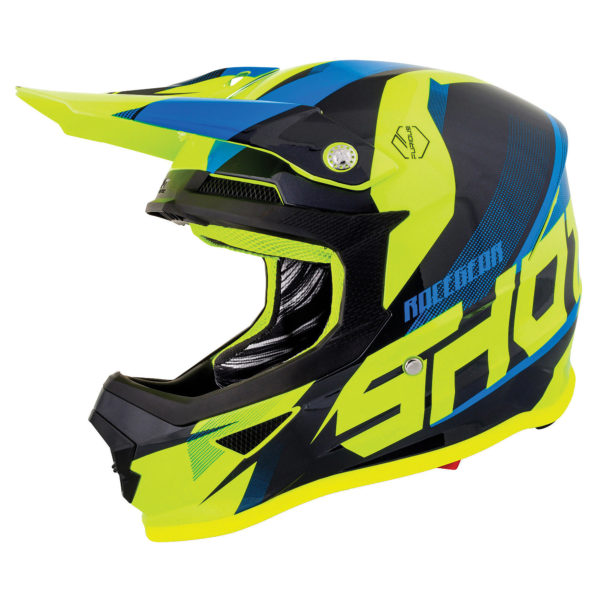 Shot Furious MX Helmet Ultimate Blue Neon Yellow Gloss - Small