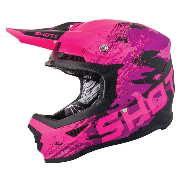 Shot Youth Furious MX Helmet Counter Pink Gloss - Kids Large