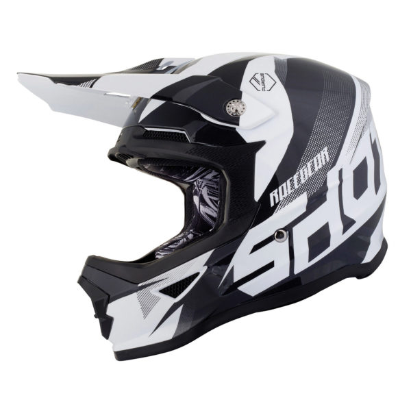 Shot Youth Furious MX Helmet Ultimate Black & White - Kids Medium