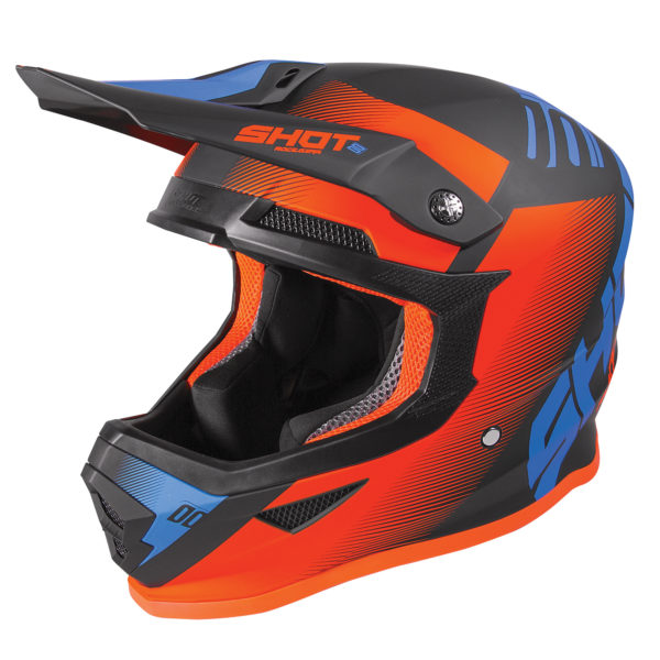 2020 Shot Furious MX Helmet Adult - Trust Black Blue Neon Orange Matt - S