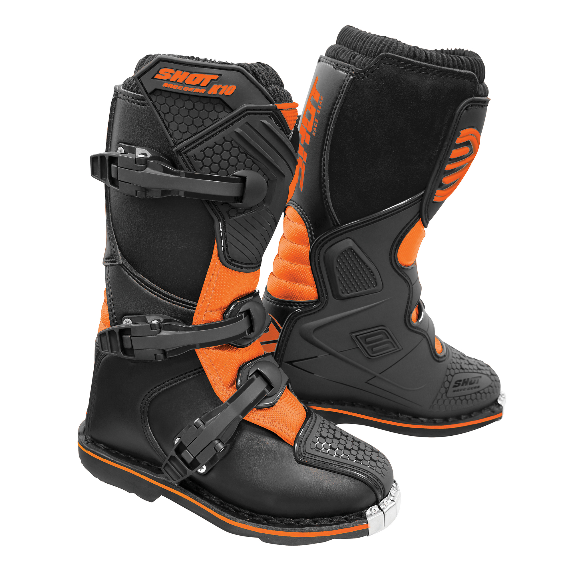 2020 Shot K10 2.0 MX Boots Kids – Black/Neon Orange – UK 3 / EUR 35 ...