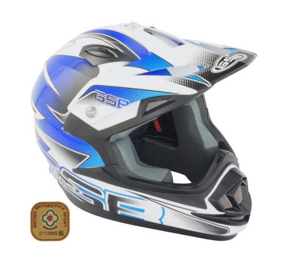 GSB XP-14B Adult MX Off Road Helmet Graphic Blue Gloss - Small