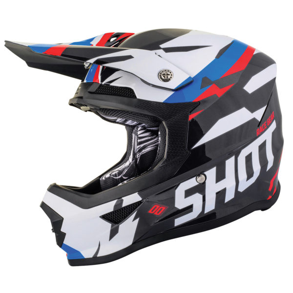 Shot Furious MX Helmet Score Black Blue Red Gloss - M