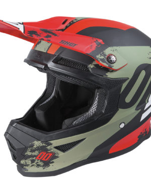 2020 Shot Furious MX Helmet Adult - Shadow Kaki Red Matt - M