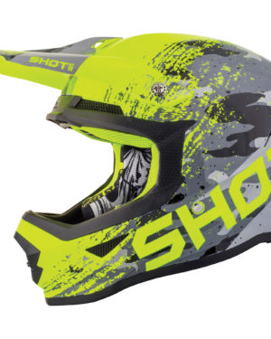 Shot Furious MX Helmet Counter Grey Neon Yellow Gloss - L