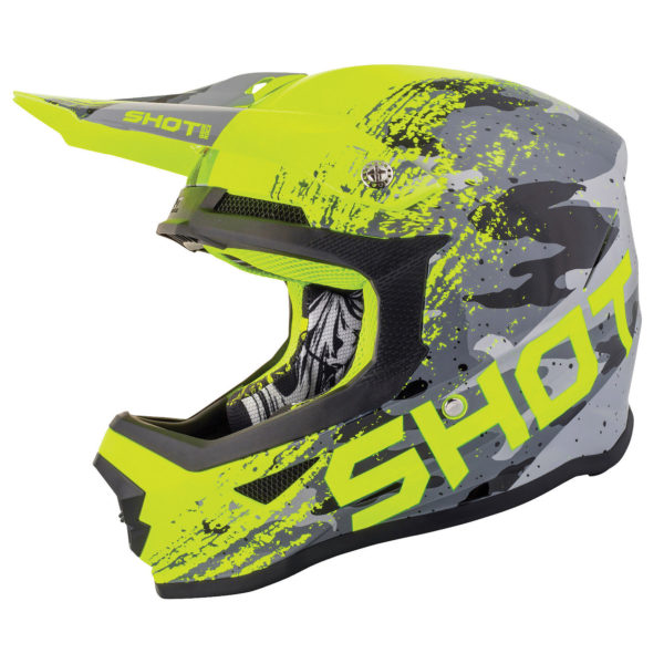 Shot Furious MX Helmet Counter Grey Neon Yellow Gloss - L